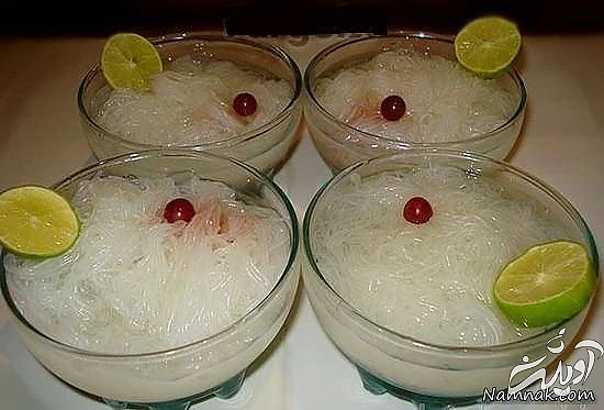 فالوده با نودل برنج چینی فالوده با نودل